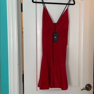 Revolve red velvet dress